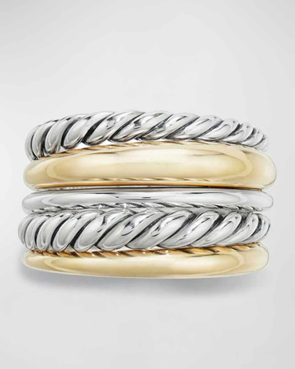 Pure Form Wide Ring with 18K Gold